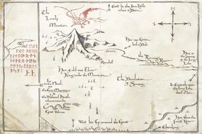 Εκτύπωση τέχνης Hobbit - Map of The Unexpected Journey, (40 x 26.7 cm)