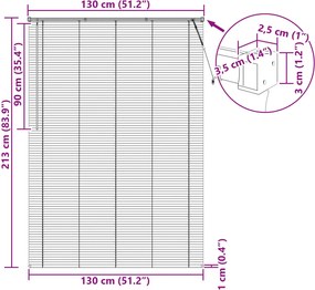 vidaXL Βενετσιάνικη Σκίαση Λευκός 213 x 130 εκ PVC
