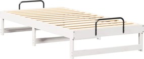 vidaXL Σκελετός Κρεβατιού Λευκό 75 x 190 cm Στερεά ξυλεία πεύκου