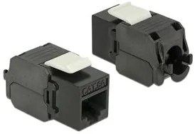 POWERTECH keystone module RJ45 female CAB-N150, Cat.6Α UTP 180°, μαύρο