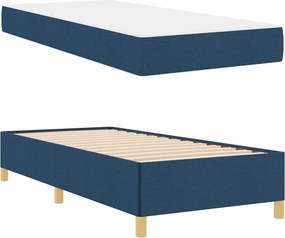 vidaXL Σκελετός Κρεβατιού με στρώμα Μπλε 100 x 200 cm ύφασμα