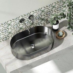 Karag Jupiter Νιπτήρας επικαθήμενος ανοξείδωτος Gun Metal 55x35x11cm