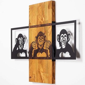 Διακοσμητικό Τοίχου 899SKL2282 70x58cm Walnut-Black Wallity Μέταλλο,Ξύλο