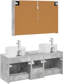 vidaXL Σετ Επίπλων Μπάνιου 4 pcs Γκρι Σκυροδέματος