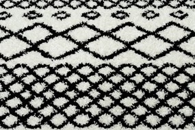 Χαλί BERBER SAFI N9040 λευκό / μαύρο Φράντζα Βερβερικές Μαροκινό δασύτριχος