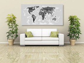 Εικόνα ενός όμορφου χάρτη σε φελλό με μια πινελιά ασπρόμαυρου - 100x50  smiley