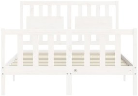 vidaXL Σκελετός Κρεβ. Χωρίς Στρώμα Λευκό 140x200 εκ Μασίφ Πεύκο