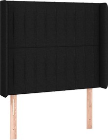 vidaXL Κρεβάτι Boxspring με Στρώμα &amp; LED Μαύρο 90x200 εκ. Υφασμάτινο