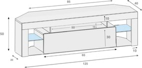 Έπιπλο τηλεόρασης Pivot - 125.00Χ40.00Χ50.00cm