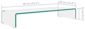 vidaXL Βάση Τηλεόρασης/Οθόνης Διάφανη 80 x 30 x 13 εκ. Γυάλινη