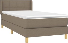 vidaXL Κρεβάτι Boxspring με Στρώμα Taupe 100 x 200 εκ. Υφασμάτινο