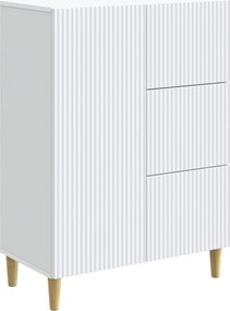 vidaXL Πλαϊνό γραφείο Λευκό 66 x 34,5 x 90 εκ Επεξεργασμένο Ξύλο