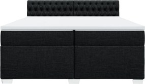 vidaXL Κρεβάτι Boxspring με Στρώμα Μαύρο 200x200 εκ. Υφασμάτινο