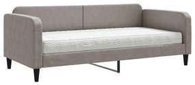 vidaXL Καναπές Κρεβάτι με Στρώμα Taupe 90 x 200 εκ. Υφασμάτινο