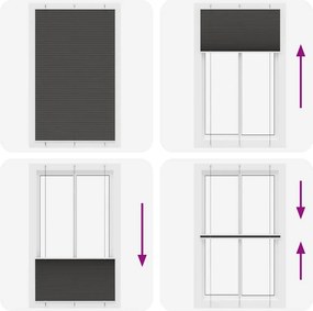 vidaXL Πλισέ περσίδα Μαύρο 120x200 cm Πλάτος υφάσματος 119,4 cm