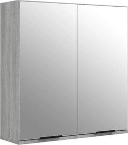 vidaXL Ντουλάπι Μπάνιου με Καθρέφτη Γκρι sonoma 64 x 20 x 67 εκ.