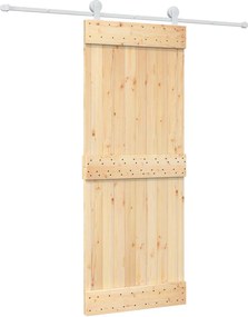 vidaXL Συρόμενη Πόρτα Φυσικό και Λευκό 80 x 210 cm