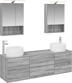vidaXL Σετ Επίπλων Μπάνιου 5 pcs Γκρι Sonoma