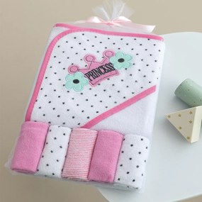 Βρεφική Κάπα + Λαβέτες (Σετ 6τμχ) Palamaiki NB0138 Pink