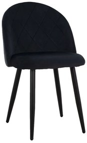 Καρέκλα Oded HM8731.14 45x52x77cm Black Βελούδο, Μέταλλο