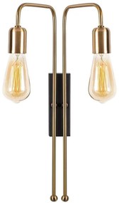 Φωτιστικό Τοίχου - Απλίκα Mum 892OPV1221 25x20x45cm 2xE27 40W Gold-Black Opviq