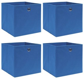 Κουτιά Αποθήκευσης 4 τεμ. Μπλε 32 x 32 x 32 εκ. Υφασμάτινα