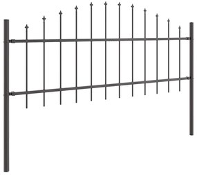 vidaXL Φράχτης Κήπου με Στέγη - Γκρι, 13.6 x 0.75 m, Χάλυβας