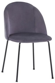 Καρέκλα Clara Grey HM8545.01 50x54x79Υ εκ. Σετ 2τμχ Βελούδο, Μέταλλο