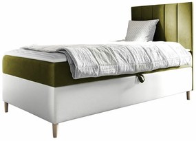 Κρεβάτι continental Baltimore 170, Μονόκλινο, Continental, Πράσινο, 80x200, Οικολογικό δέρμα, Ταπισερί, Τάβλες για Κρεβάτι, 82x208x115cm, 61 kg