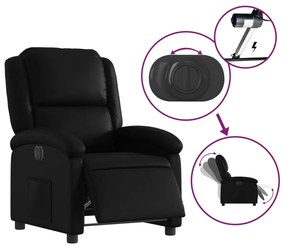 vidaXL Πολυθρόνα Ανακλινόμενη Ηλεκτρική Μαύρη από Συνθετικό Δέρμα