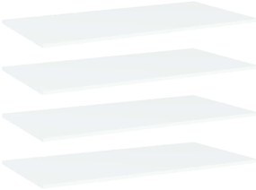 vidaXL Ράφια Βιβλιοθήκης 4 τεμ. Λευκά 80x20x1,5 εκ. από Επεξ. Ξύλο