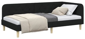 vidaXL Κρεβάτι Γωνίας Μαύρο 100 x 200 cm ύφασμα