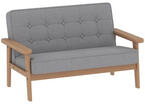 Παιδική πολυθρόνα, παιδικός καναπές με ξύλινο σκελετό, όψη βελούδου, επενδεδυμένος, για παιδιά 3-15 ετών Γκρι