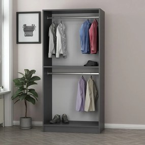Διφυλλη Ντουλαπα Ανθρακι KALEO 52x135x210