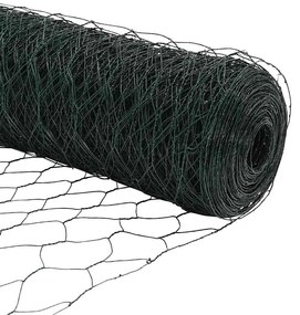 vidaXL Φράχτης Εξαγώνου Πράσινο 1,5 x 50 m PVC