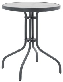 Σετ κήπου Τραπεζαρία Watson - Lindaria 3 τεμ. μέταλλο ανθρακί - γυαλί - pe rattan φυσικό Φ60x70 εκ. 60x60x70 εκ.