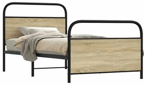 vidaXL Πλαίσιο Κρεβατιού Χωρ. Στρώμα Sonoma Δρυς 107x203 εκ Επ. Ξύλο