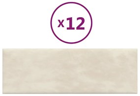 vidaXL Πάνελ Τοίχου 12 τεμ. Λευκό 90 x 30 εκ. 3,24 μ² Βελούδινα