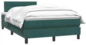 vidaXL Κρεβάτι Boxspring με Στρώμα Σκούρο Πράσινο 120x210εκ. Βελούδινο