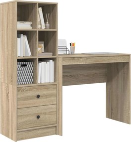 vidaXL Γραφείο με συρτάρι με ράφι με αποθήκευση 2 pcs Δρύς Sonoma