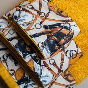 Πετσέτες Μπάνιου (Σετ 3τμχ) White Fabric Horsie Yellow 600gsm