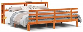 vidaXL Πλαίσιο Κρεβατιού με Κεφαλάρι 180x200 εκ Μασίφ Ξύλο Πεύκου