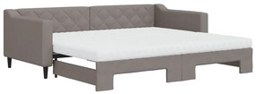 vidaXL Καναπές Κρεβάτι Συρόμενος Taupe 90x200 εκ. Ύφασμα Στρώματα