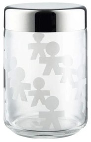 Βάζο Αποθήκευσης Girotondo AKK37 1000ml Silver-Clear Alessi Steel,Glass