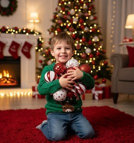 Σετ πλαστικά στολίδια Peppermint 50 τεμάχια