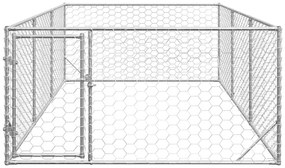vidaXL Κλουβί Σκύλου Εξωτερ. Χώρου με πόρτα 2x4x1 μ. Γαλβαν. Ατσάλι