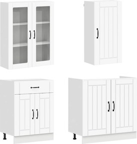 vidaXL Μονάδα κουζίνας LUCCA 8 pcs Λευκό Επεξεργασμένο Ξύλο
