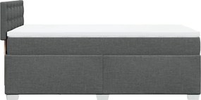 vidaXL Κρεβάτι Boxspring με Στρώμα Σκούρο Γκρι 90x200 εκ. Υφασμάτινο