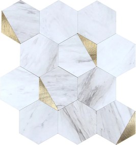 Αυτοκόλλητα Πλακάκια (Σετ 4τμχ) L-C Hexa Marble/Gold 1770145
