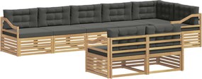 vidaXL Σειρά Καναπέ Εξωτερικού 8 pcs Άσπρο και Ανθρακί Πολυεστέρας